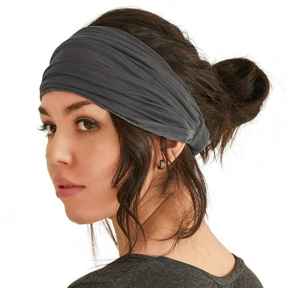 Riforla Comfortable Lightweight Japanese Bandana Headbands for Men and Women in Solid Colors Army Green
