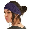 thumbnail image 1 of Riforla Comfortable Lightweight Japanese Bandana Headbands for Men and Women in Solid Colors Purple, 1 of 7