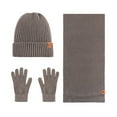 thumbnail image 1 of Ediodpoh Double Layer Knit Hat Scarf and Gloves Set Thick Warm Windproof Ear Protection Three Piece Coffee, 1 of 3