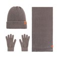 thumbnail image 1 of Fgnfyis Double Layer Knit Hat Scarf and Gloves Set Thick Warm Windproof Ear Protection Three Piece Coffee, 1 of 3