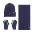 thumbnail image 1 of Ediodpoh Double Layer Knit Hat Scarf and Gloves Set Thick Warm Windproof Ear Protection Three Piece Navy, 1 of 3