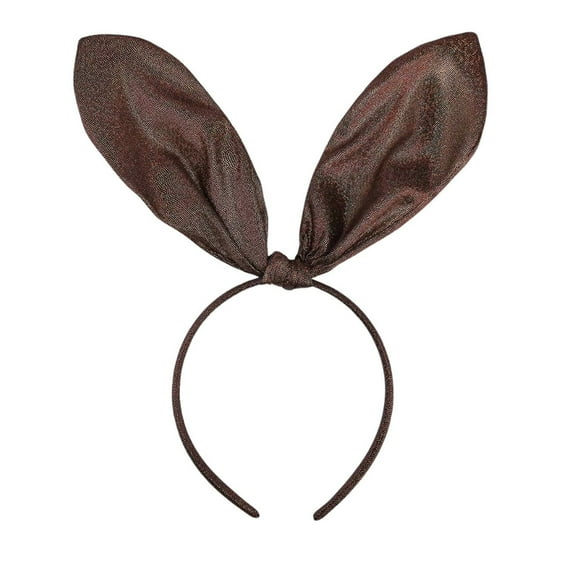 Ediodpoh Easter Glittery Large Bunny Ear Headband Sparkly Fabric Party Hair Accessory for Kids Adults and Festive Celebrations Brown