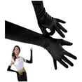 thumbnail image 1 of Ediodpoh Elegant Ladies Long Warm Velvet Formal Gloves for Autumn Winter Parties Retro Dress Evening Events and Occasions Black, 1 of 2