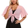 thumbnail image 1 of Ediodpoh Elegant Open Front Chiffon Cover up Lightweight Beach Kimono Lace up Long Sleeve Boho Blouse Tunic Sweater Jackets for Women RD2 S, 1 of 4