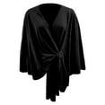 thumbnail image 1 of Ediodpoh Elegant Solid Color Shawl Cape for Women Soft and Comfortable Poncho Outerwear for Casual Style Black, 1 of 3
