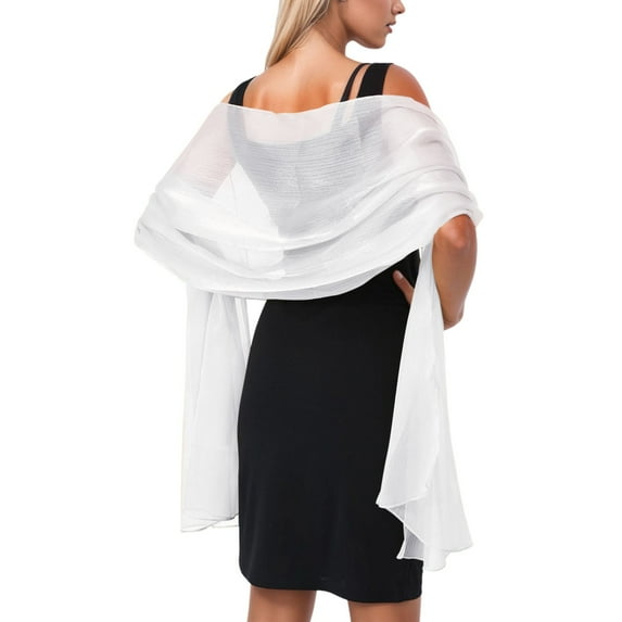 Ediodpoh Elegant Womens Shawl Wrap Evening Party Bridal Silk Scarf Champagne Color Stole for Dresses WH1