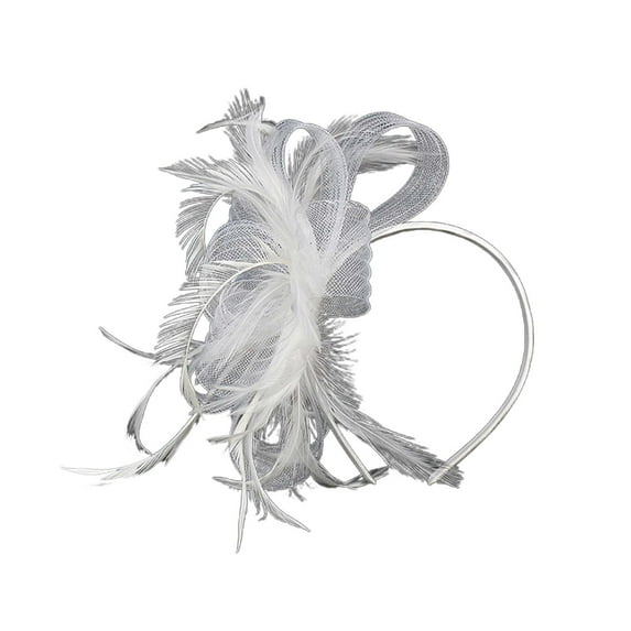 Ediodpoh English Style Mini Top Hat with Bride Hair Accessory Headband for Evening Party Decoration White