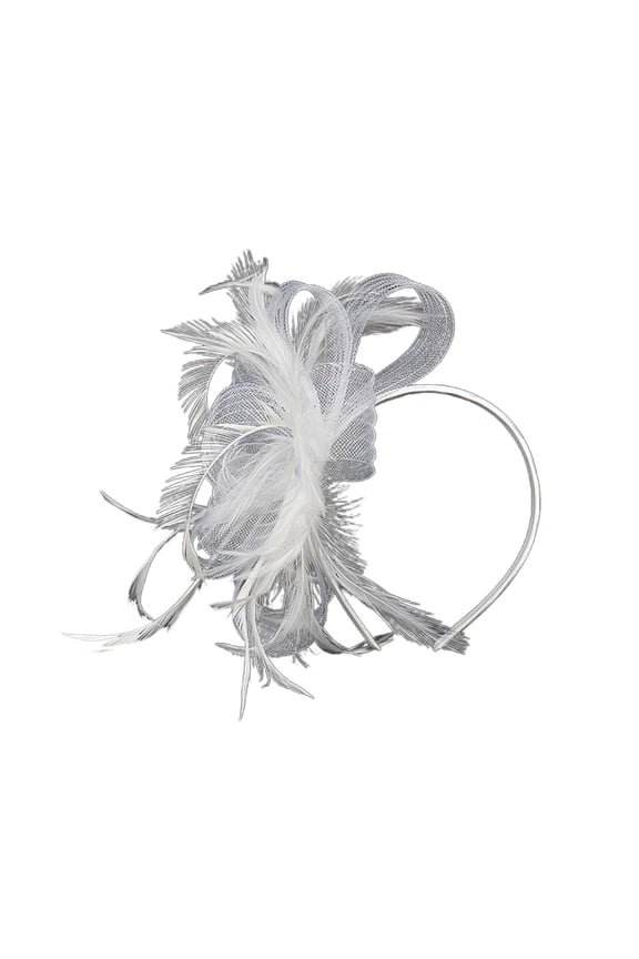 English Style Mini Top Hat with Bride Hair Accessory Headband for Evening Party Decoration White