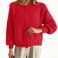 thumbnail image 1 of Ediodpoh Fall Casual Long Sleeve Open Front Knit Sweater Cardigans Coat with Pockets Fall Sweaters for Women Red M, 1 of 4