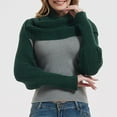 thumbnail image 1 of Ediodpoh Fashion Winter Warm Solid Color Knitted Wrap Scarf Crochet Thick Shawl Cape with Sleeves for Women Green, 1 of 8