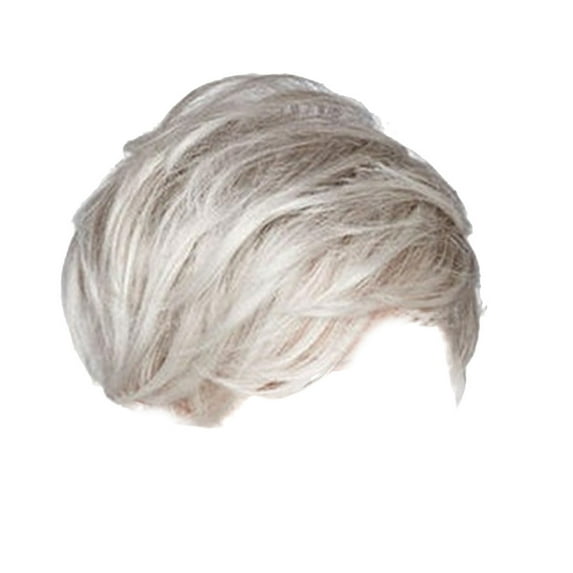 Riforla Fashion Women's Full Bangs Wig Short Wig Straight Wig Styling Cool Wig Wigs for Women White