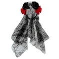 thumbnail image 1 of Ediodpoh Halloween Rose Flower Headband Day of The Dead Mexican Gothic Skeleton Lace Headdress For Watermelon Red, 1 of 3