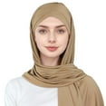 thumbnail image 1 of Ediodpoh Head Scarf with Double Layer Tie Front and Integrated Cap Soft and Comfortable for Daily Wear Coffee, 1 of 3