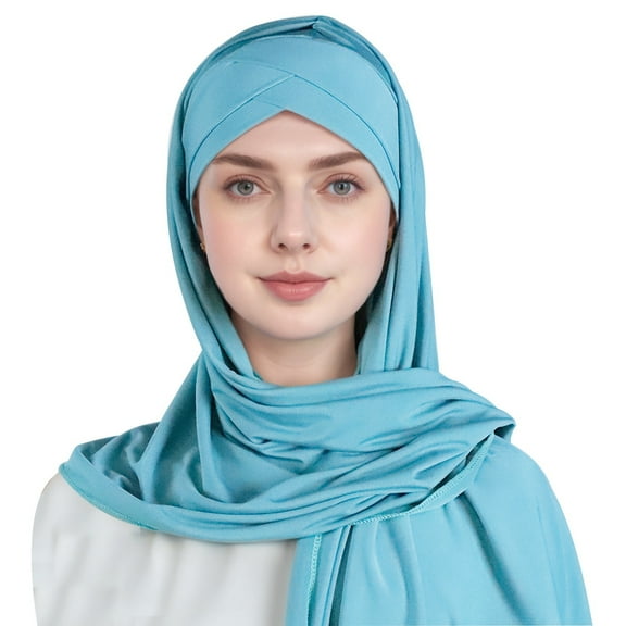 Ediodpoh Head Scarf with Double Layer Tie Front and Integrated Cap Soft and Comfortable for Daily Wear Green