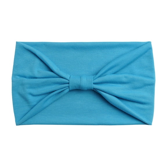 Ediodpoh Headbands for Women African Boho Wide Knotted Head Wraps Turbans for Sports and Yoga Sky Blue