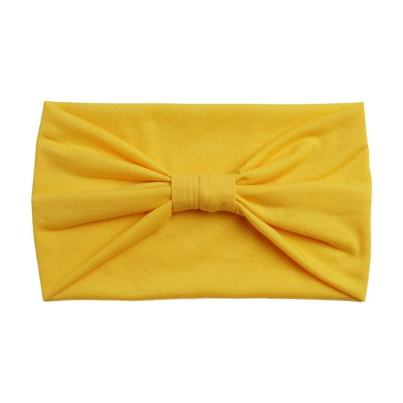 Ediodpoh Headbands for Women African Boho Wide Knotted Head Wraps Turbans for Sports and Yoga Yellow