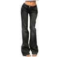 thumbnail image 1 of Fgnfyis Pants for Women High Waisted Jeans Stretch Denim Fit Bootcut Casual Trousers Women's Pants Black S, 1 of 5