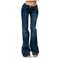 thumbnail image 1 of Fgnfyis Pants for Women High Waisted Jeans Stretch Denim Fit Bootcut Casual Trousers Women's Pants Navy L, 1 of 5