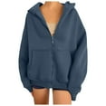 thumbnail image 1 of Fgnfyis Hoodies for Women Sweatshirts for Women Hoodie Sweatshirts Preppy Clothes Long Sleeve Sweatshirt Tops Women's Hoodies and Sweatshirts Blue S, 1 of 5