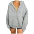 thumbnail image 1 of Fgnfyis Hoodies for Women Sweatshirts for Women Hoodie Sweatshirts Preppy Clothes Long Sleeve Sweatshirt Tops Women's Hoodies and Sweatshirts Grey S, 1 of 8