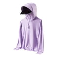 thumbnail image 1 of Ediodpoh Ice Cool Skin Layer with Detachable Brim Lightweight Breathable Sun Shield Jacket for Spring Summer Purple L, 1 of 2