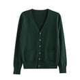 thumbnail image 1 of Ediodpoh Japanese Style Knit Cardigan Sweater Coat with Pockets Long Sleeve Warm Outerwear for Casual Fall Winter Fashion Cardigan Sweaters for Women Dark Green XXXL, 1 of 3