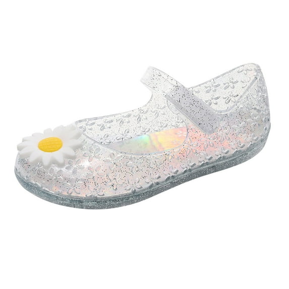 Riforla Jelly Shoes for Girls Birthday Sandals for Girls Toddler Glitter Sandals Dress Sandals Girls Shoes White 13