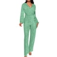 thumbnail image 1 of Ediodpoh Jumpsuits for Women Casual Jumpsuit Long Sleeve Belted Sequin Jumpsuit Womens Jumpsuits Green XXL, 1 of 5