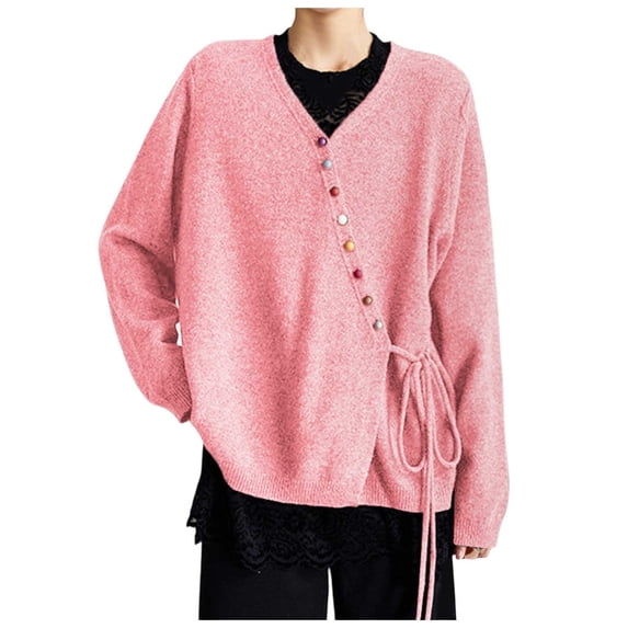 Ediodpoh Knit Cardigan for Women Sweater Soft Warm Oversized Open Front Long Sleeve Cozy Casual Fall Winter Top Red XXXL