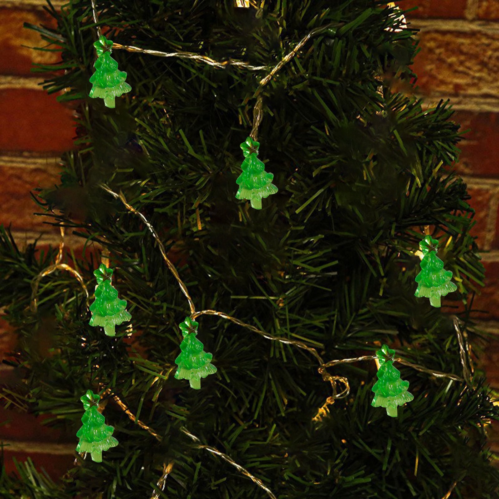 Ediodpoh LED Christmas Tree Light String Santa Cane Snowman Holiday