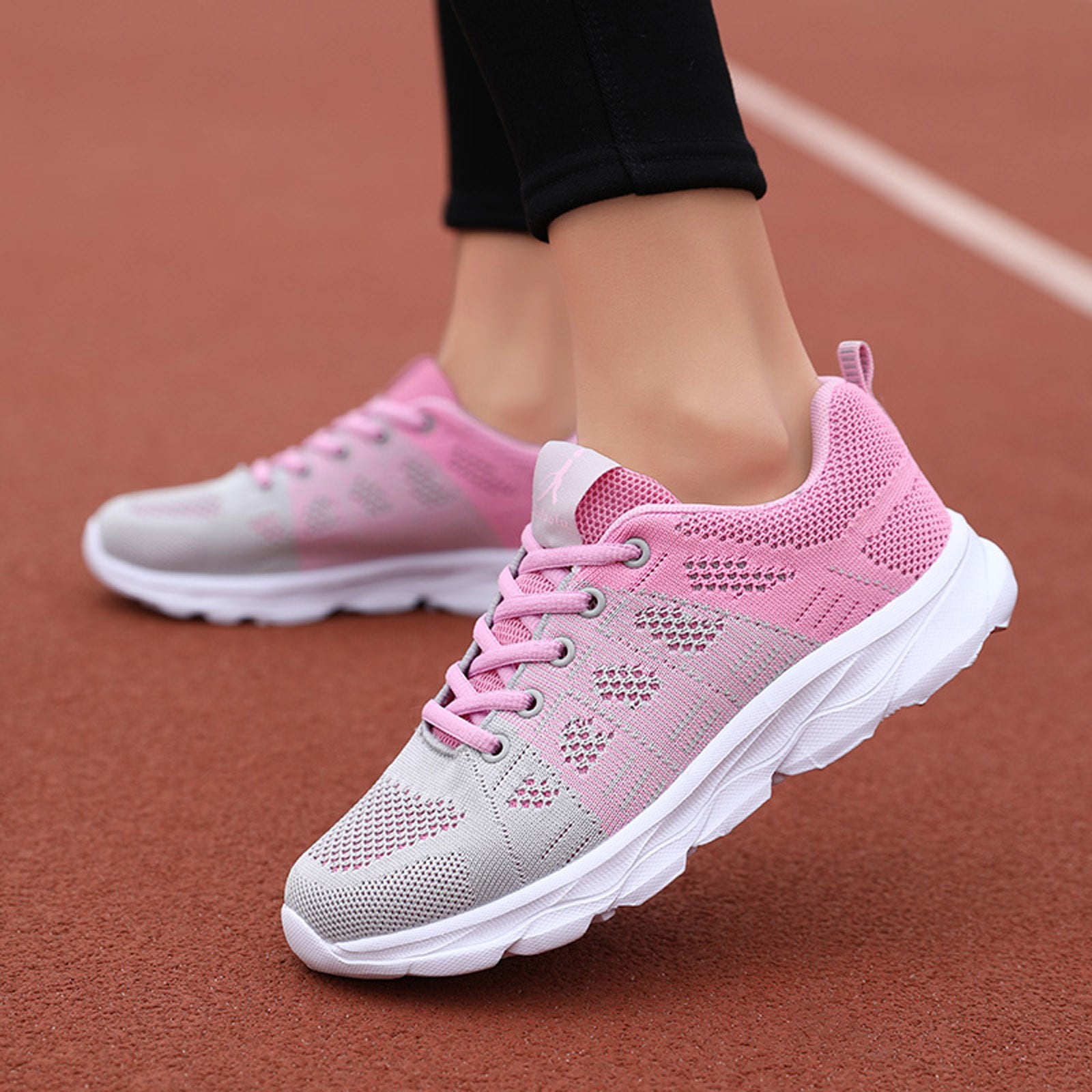 Ediodpoh Ladies Shoes Color Matching Fashion Mesh Breathable Lace-up ...
