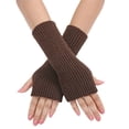 thumbnail image 1 of Fgnfyis Ladies Warm Knit Fingerless Gloves Convertible Mittens with Fashion Flowers for Autumn Winter Style Coffee, 1 of 6