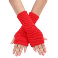 thumbnail image 1 of Fgnfyis Ladies Warm Knit Fingerless Gloves Convertible Mittens with Fashion Flowers for Autumn Winter Style Red, 1 of 6