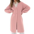 thumbnail image 1 of Ediodpoh Long Cardigans for Women Sweater Coat Casual Loose Knit Button Front Open Front Oversized Fall Winter Outwear Pink M, 1 of 5