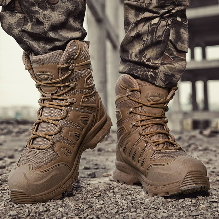 Ediodpoh Men Ankle Boots Fashionable New Pattern Simple Solid Color Lace up Comfortable Autumn and Winter Warm Shoes Mens Boots Khaki 8.5 Walmart