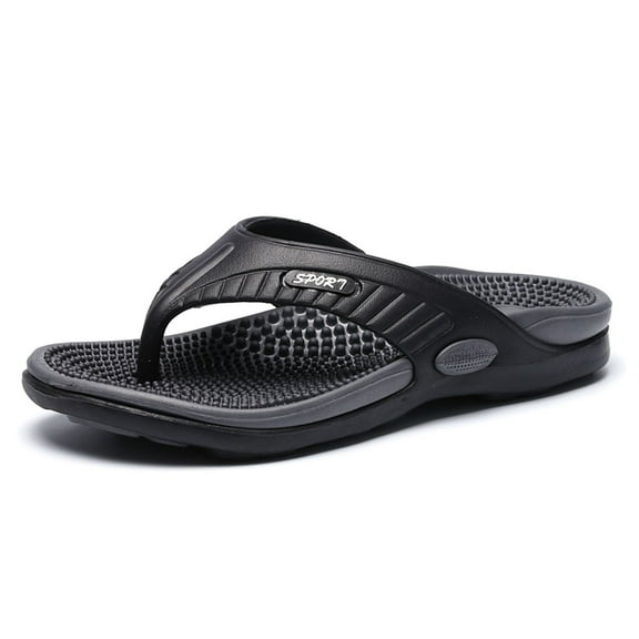 Ediodpoh Men Summer Beach Flip Flops Shoes Sandals Male Slipper Casual Flat Shoes Men Slippers Black 10