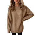 thumbnail image 1 of Ediodpoh Oversized Turtleneck Sweater Soft Knit Pullover Cozy Warm Casual Winter Fall Fashion Top Oversized Sweaters for Women Beige, 1 of 4