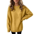thumbnail image 1 of Ediodpoh Oversized Turtleneck Sweater Soft Knit Pullover Cozy Warm Casual Winter Fall Fashion Top Oversized Sweaters for Women Yellow, 1 of 4