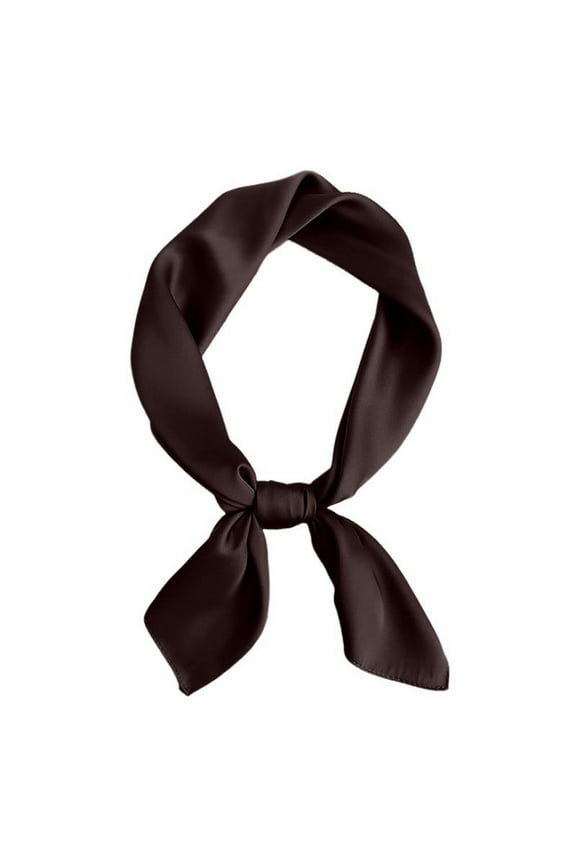 Pure Color Small Square Scarf 70x70cm for Women Polka Pattern Neck Scarf Ribbon Kerchief Versatile Bronze