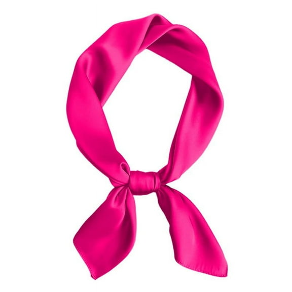 Ediodpoh Pure Color Small Square Scarf 70x70cm for Women Polka Pattern Neck Scarf Ribbon Kerchief Versatile Hot Pink
