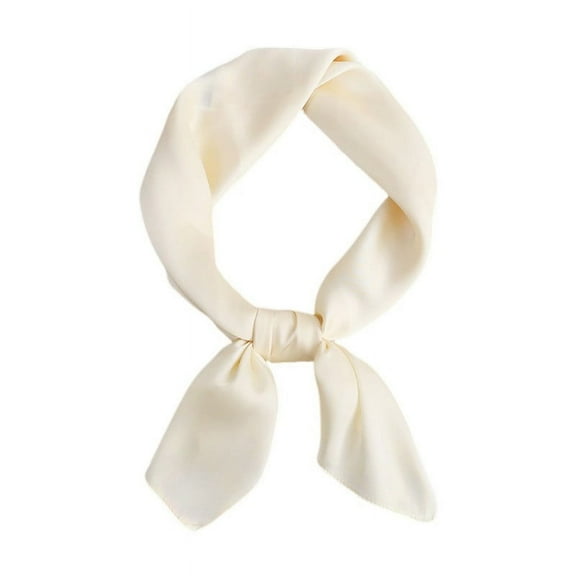 Ediodpoh Pure Color Small Square Scarf 70x70cm for Women Polka Pattern Neck Scarf Ribbon Kerchief Versatile White