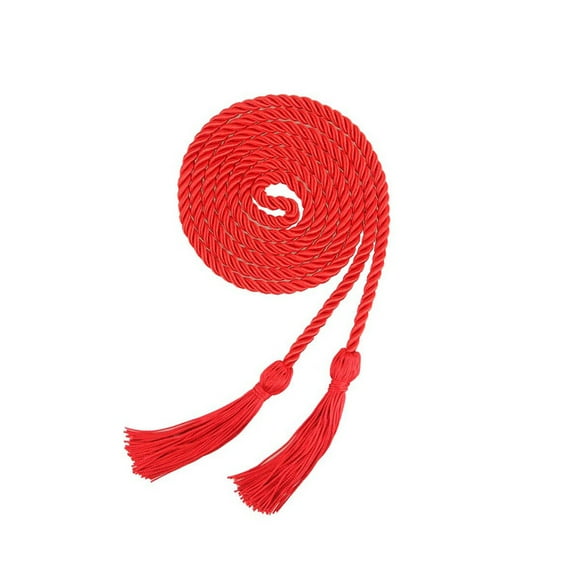 Riforla Pure Color Woven Graduation Honor Cord with Double Tassels Academic Stole Neck Sash for Gown and PhD RD1