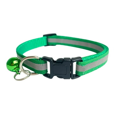 Ediodpoh Reflective Cat Collars Safety Quick Release with Bell- Adjustable 19-32cm Pet Collars Green One Size