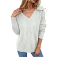 thumbnail image 1 of Ediodpoh Reversible Knit Cardigan for Women Long Sleeve Open Front Sweater with Backless Design Outwear for Fall Winter White XL, 1 of 6