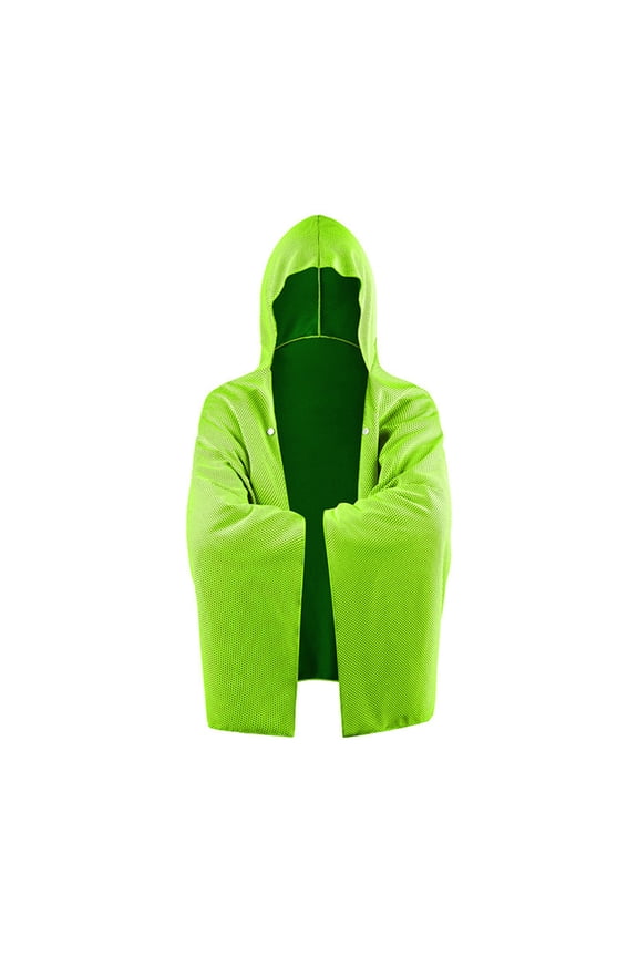 SPORT COOL CLOAK Multifunctional Lightweight Hooded Windbreaker for Gym Outdoor Activities Sweat Wicking Green