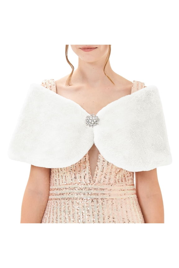 Shawl for Women Wedding Bride Winter Formal Events Soft Warm and Elegant Wrap White