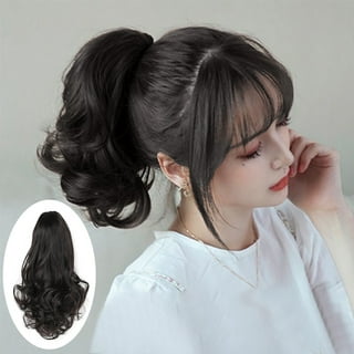 Jsaierl High Temperature Silk Wig Female Short Hair Ponytail Short Curly Ponytail, Size: One size, Gold
