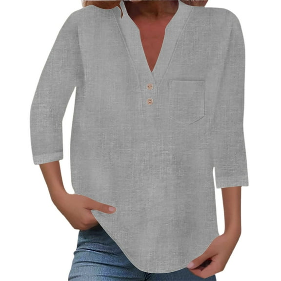 Ediodpoh Short Sleeve Solid Color Stand Collar Button up Shirt with Pocket for Women Summer Tops for Women Grey XXL