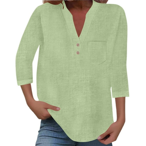 Ediodpoh Short Sleeve Solid Color Stand Collar Button up Shirt with Pocket for Women Summer Tops for Women Light Green XXXXL