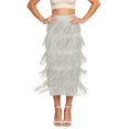 thumbnail image 1 of Ediodpoh Skirts for Women Fashion Flowy Fringe Skirt Comfortable Slim Fit Versatile Midi Skirt for Daily Wear Midi Skirts for Women Beige One Size, 1 of 6